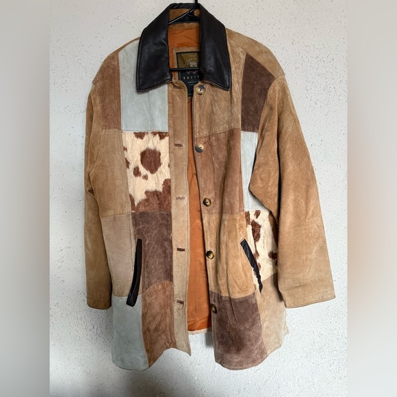 Express Jackets & Blazers - Vintage Express Patchwork Suede Coat